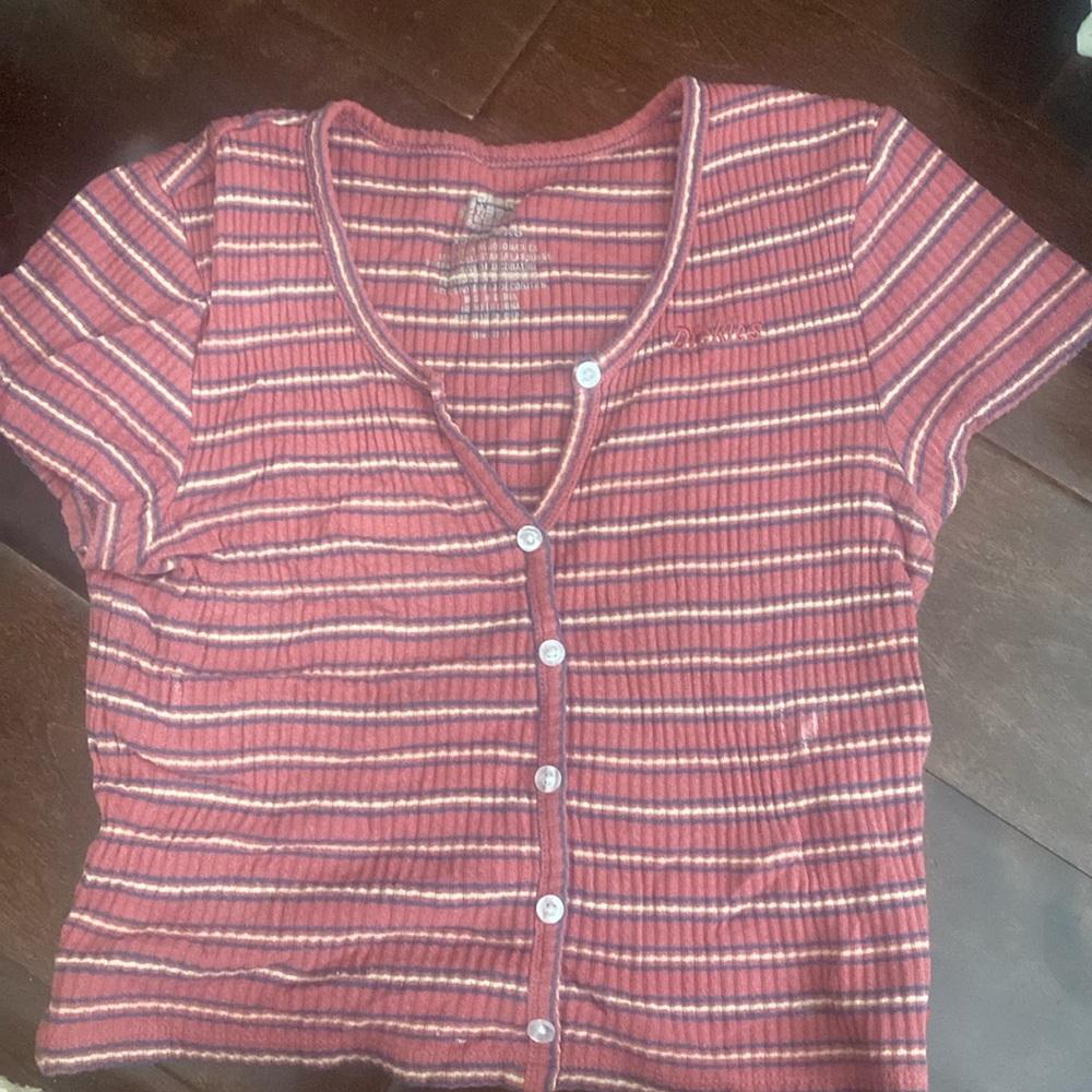 Dickies striped button-up T shirt